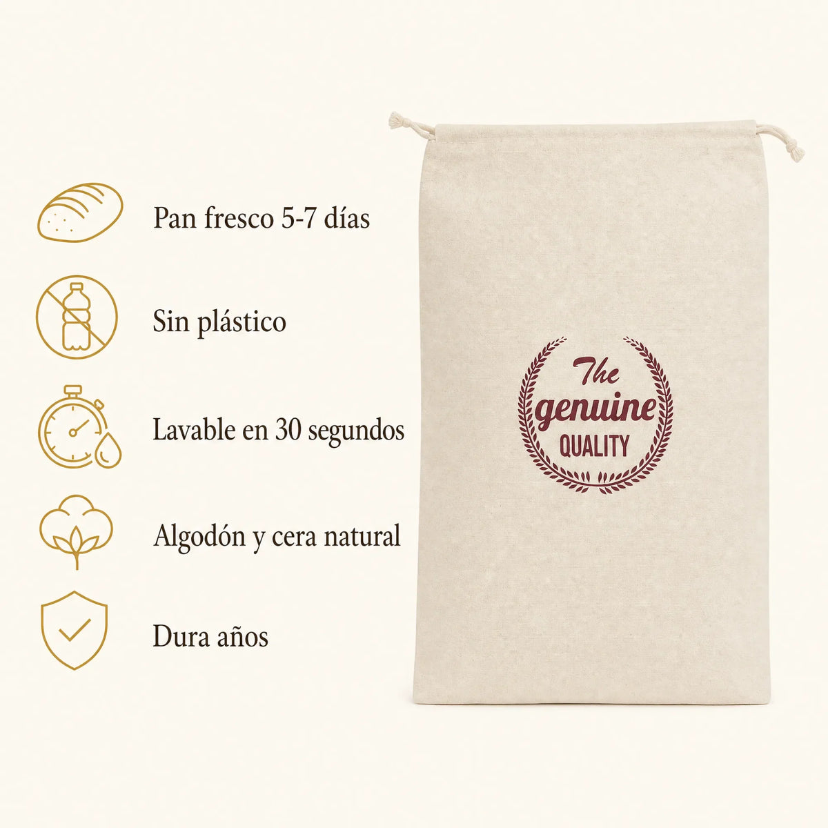 Bolsa para Pan de Cera de Abeja — 32 × 43,5 cm